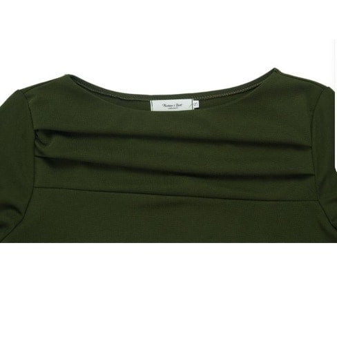 Cross Border Hip Pleated Dress - Green