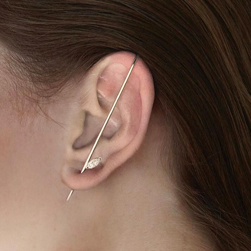 Women Fashion Cubic Zirconia Geometric Ear Stud Earring