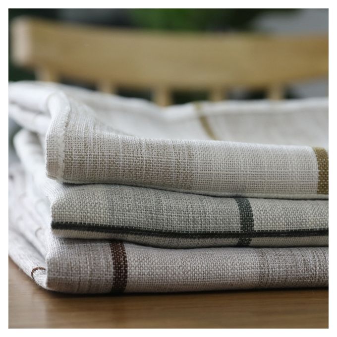Grid Pattern Cotton Linen Cotton Table Cloth For Dustproof Home Decor Dinner Table Cover, Size:140x140cm(Dark Blue)