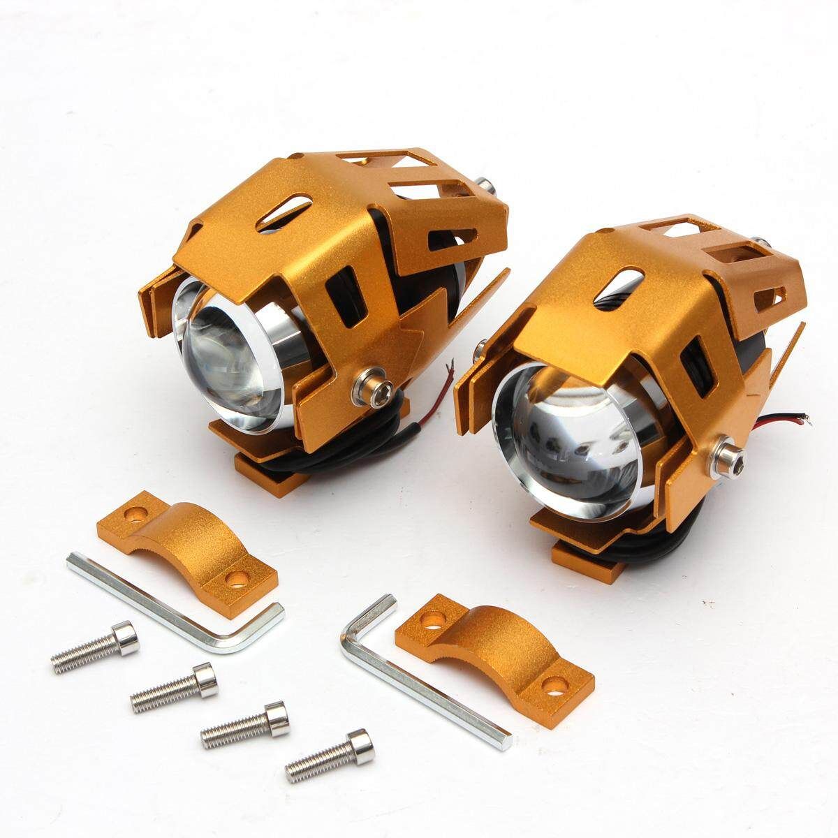 2 PCS Motorcycle U5 LED High Bright White Driving Spot Headlight Lamp 125W