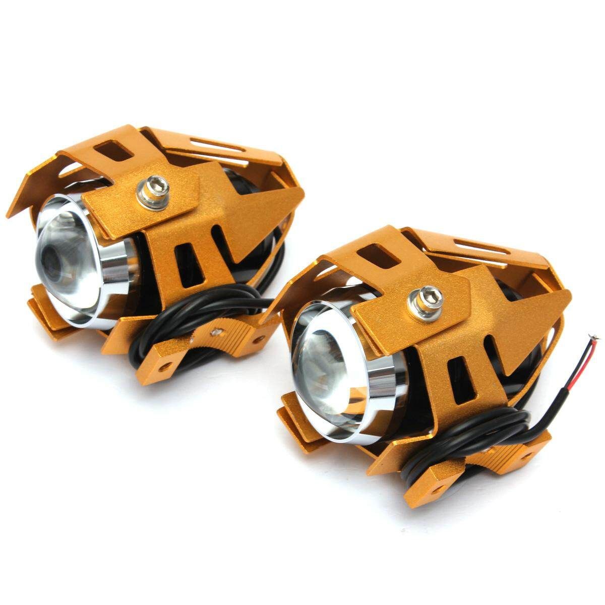 2 PCS Motorcycle U5 LED High Bright White Driving Spot Headlight Lamp 125W