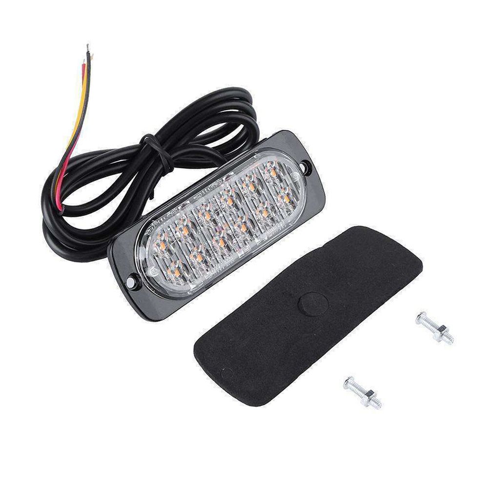 4PCS 12 Strobe LED Amber Hazard Beacon Emergency Flashing