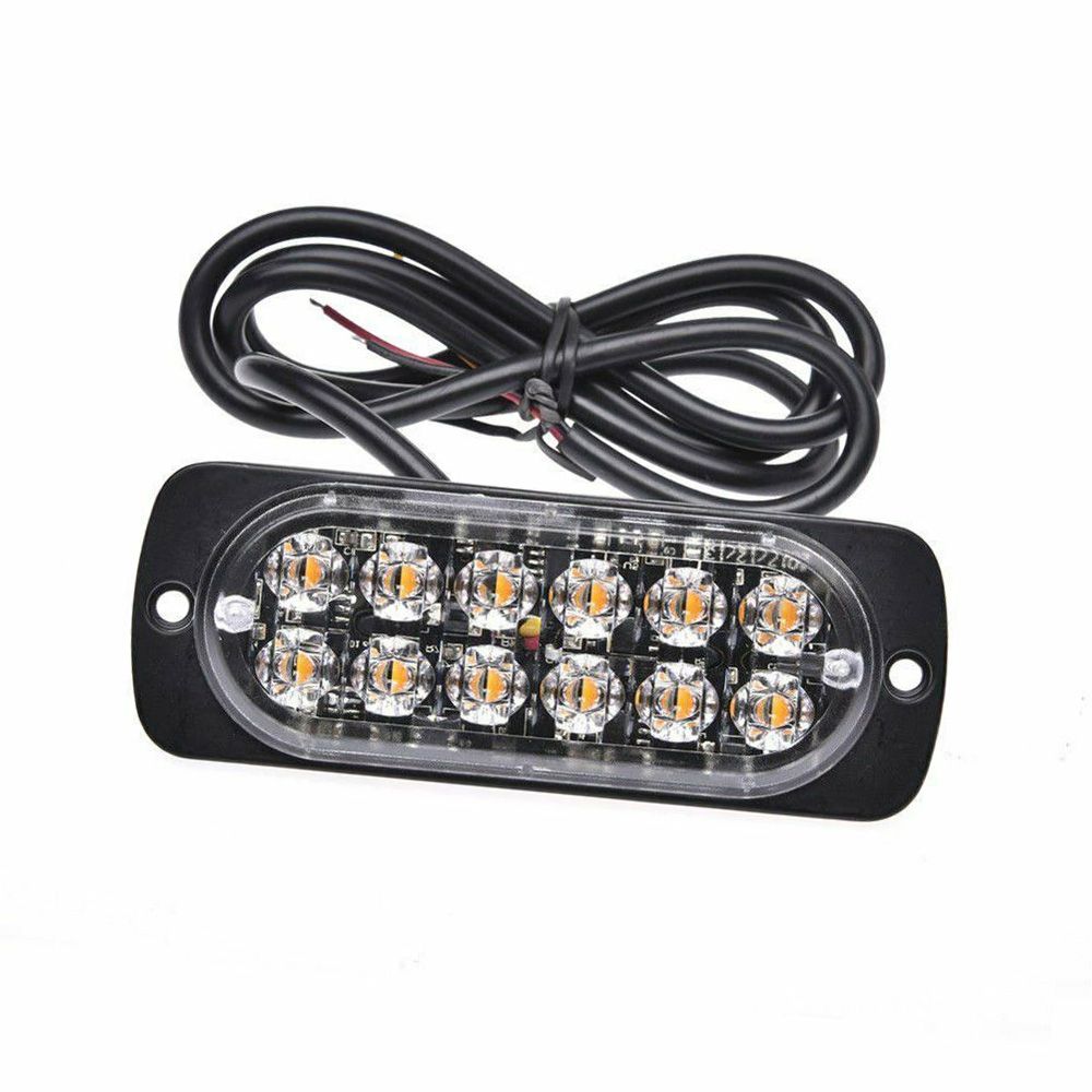4PCS 12 Strobe LED Amber Hazard Beacon Emergency Flashing
