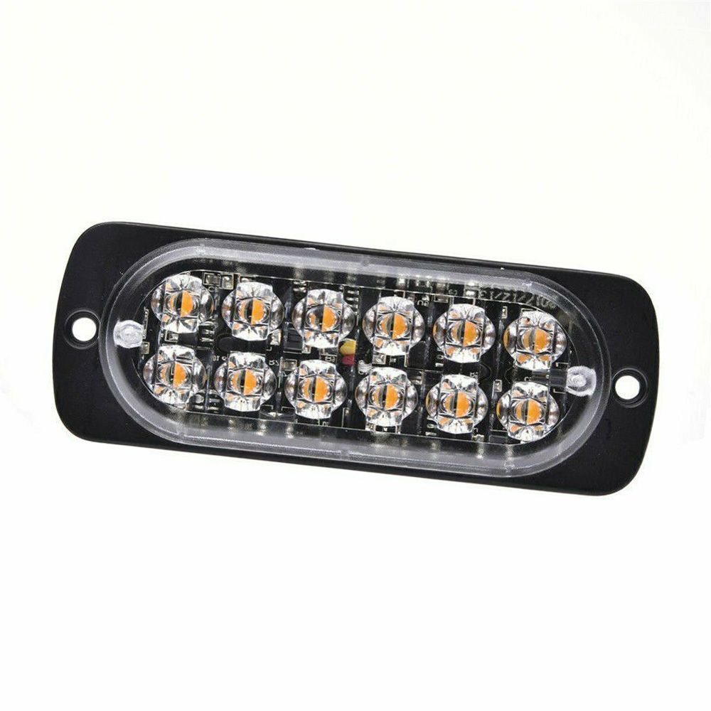 4PCS 12 Strobe LED Amber Hazard Beacon Emergency Flashing