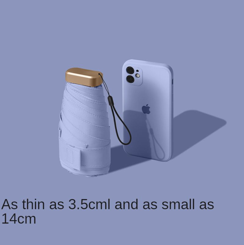 Female Portable Mini Pocket Folding Sun Umbrella Capsule