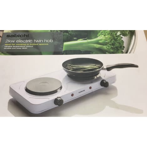 2kw Electrical Twin Hobs - White