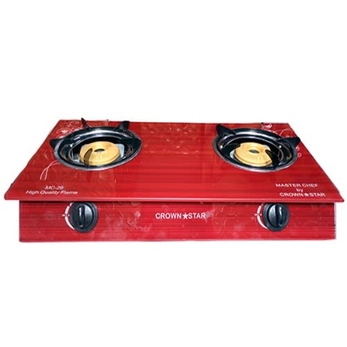 Table Top Gas Cooker With Glass - Red