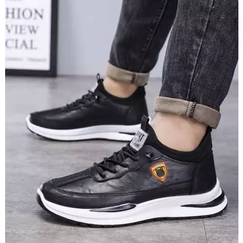 Men Leather Sneakers - Black