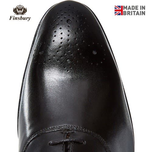Oxford Black Punch Hole Lace Up Shoes