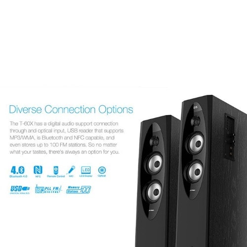 T60x Floorstanding Tower Speaker - Black