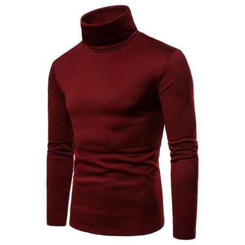 Trendy High Quality Turtleneck Long Sleeve - Red