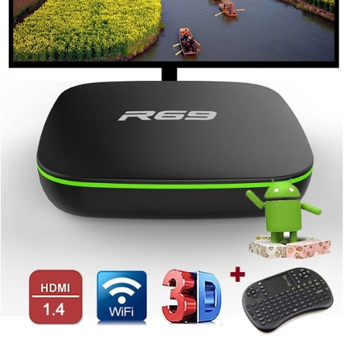 Mini and Classic R69 Android TV Box - 1GB 8GB 4K WiFi 3D With Keyboard & Mouse Combo