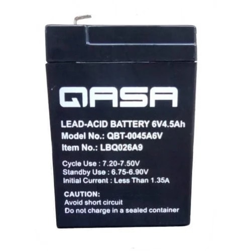 Rechargeable Fan Replacement Battery - 6v - 4.5ah - Pin Type