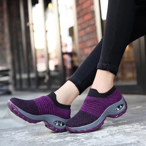 Slip On Sneakers - Purple & Black