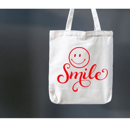 Tote Bag - Smile Design  - White