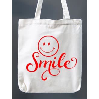 Tote Bag - Smile Design  - White