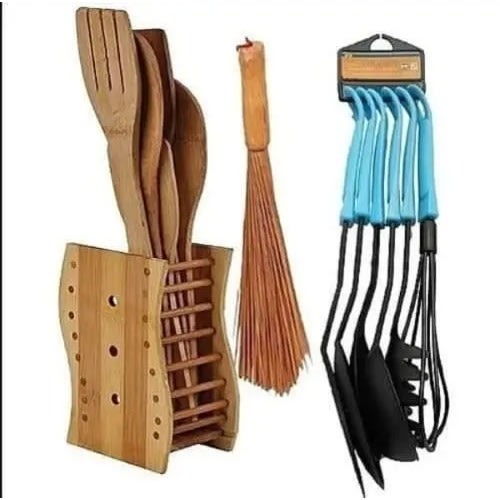 Wooden Spoon + Ewedu Broom + Non Stick Spoon