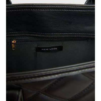 Black Quilted Tote Bag