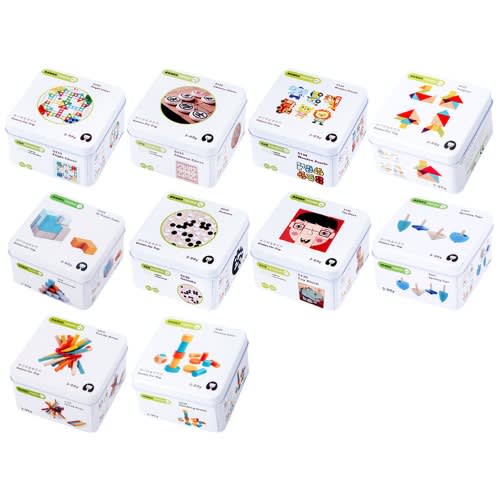 Travel Game Toys Educational Game -Parent-child Wood - Card Game In Metal Box