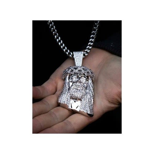 Cuban Chain With Jesus Peace Pendant