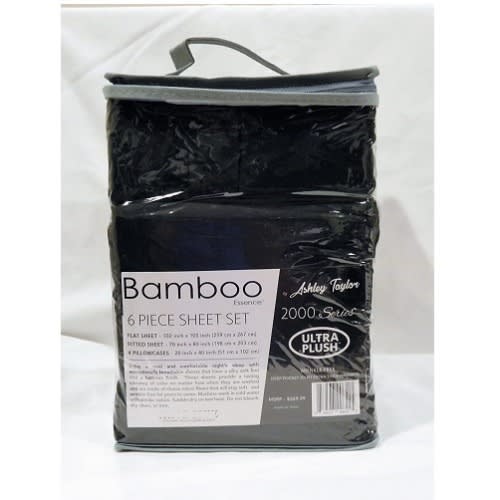 Bamboo Essence 2000 Series 6 Piece Bed Sheet Set - Black
