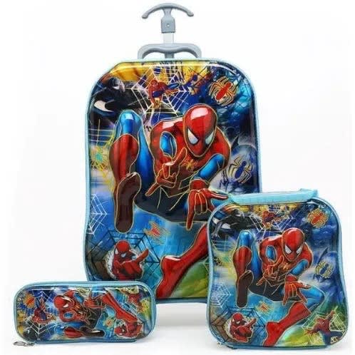 3 In 1 Kids Spider Man Trolley School Bags - 18