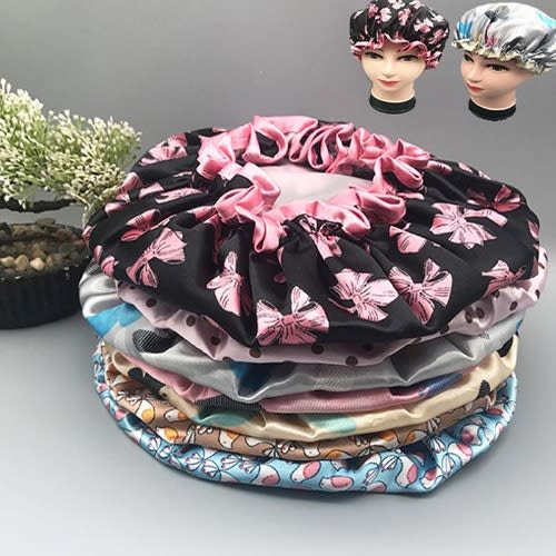 Multicolor Satin Hair Bonnet - 12 Pieces