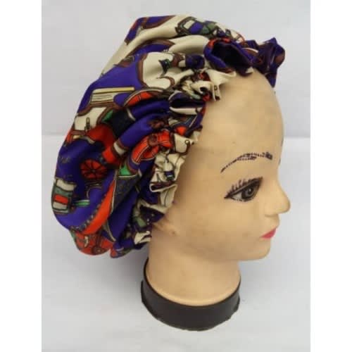 Multicolor Satin Hair Bonnet - 12 Pieces