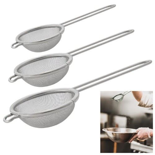 Mini Mesh Stainless Steel Strainer - 3 Piece Set