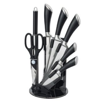 Bass 7 Piece Professional Stainless Steel Kitchen Knife Set -black