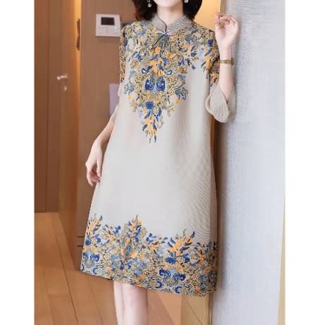 Embroidered Shift Dress