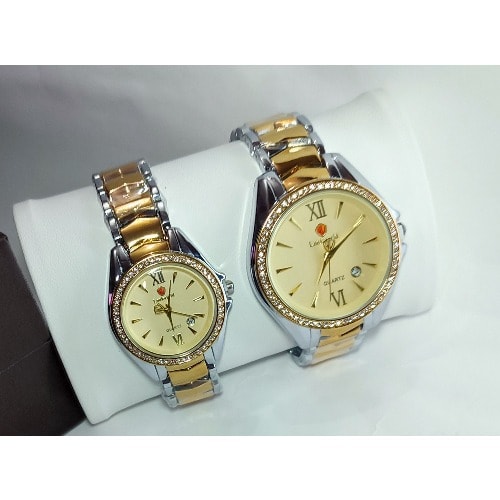 Exquisite Couple's / Lover's Elegant Wrist Watches - Gold & Silver