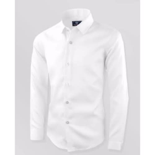 Men Formal Dress Shirt With Matching Tie - White / Black Tie