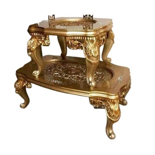 Gold Royal Center Table With 2 Side Stools