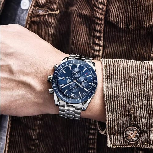 Benyar Stainless Steel Watch Brand Luxury Chronograph & Waterproof