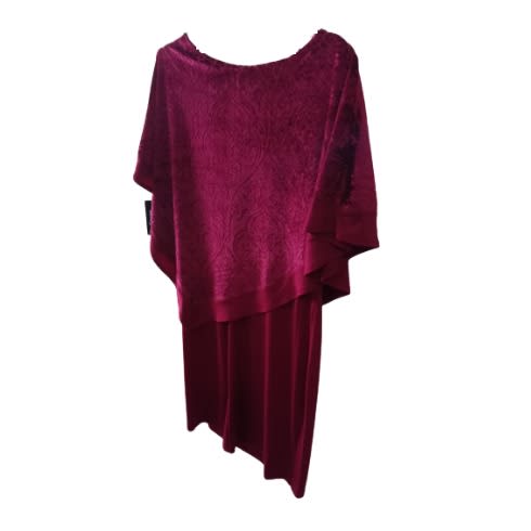 Dress- Wine- Cape- Slant Over Dress