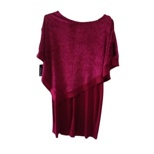 Dress- Wine- Cape- Slant Over Dress