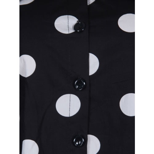 Shift Dress - Black & White Polka Dots