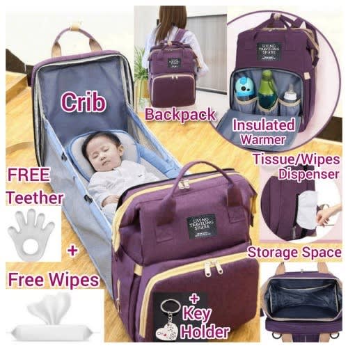Baby Backpack Convertible Foldable Diaper - Bed Carry Cot