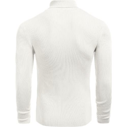 Ladies Long Sleeve Turtleneck T-shirt - White