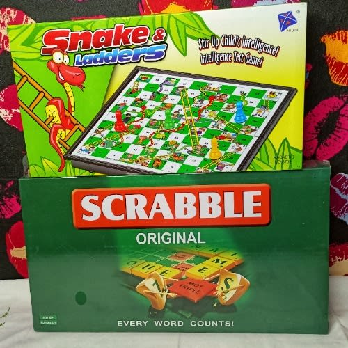 Magnetic Snake And Ladder Board And Scrable 2 In 1 Game