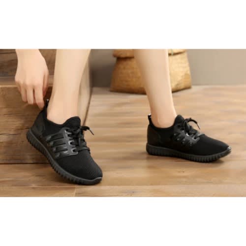Breathable Sport Sneakers - Black