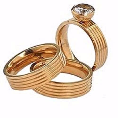 Couple's Wedding Ring Set - Gold