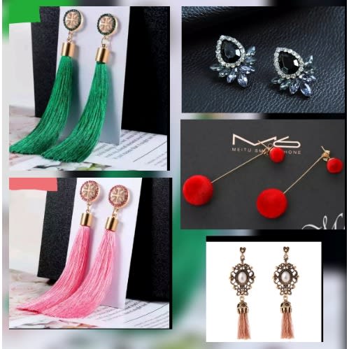 Tassel Stud Ball Drop Earring Bundle