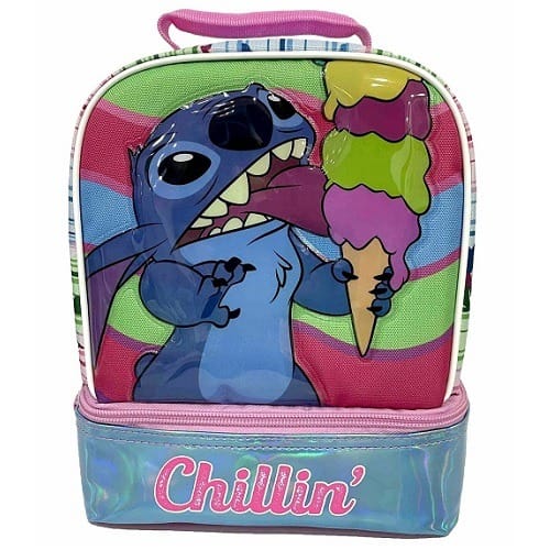 Lilo & Stitch Kids Dual Compartment Insulated School Drop Bottom Lunch Box - Bag
