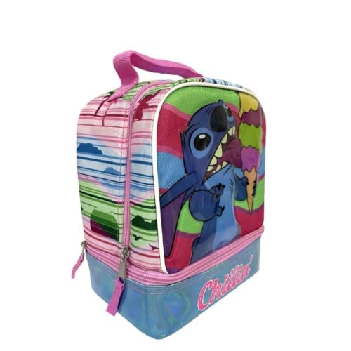 Lilo & Stitch Kids Dual Compartment Insulated School Drop Bottom Lunch Box - Bag