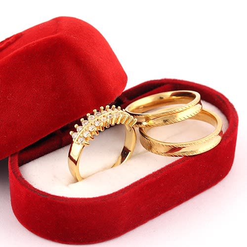 Emirate Design Gold Plated Wedding Ring Set Jp1