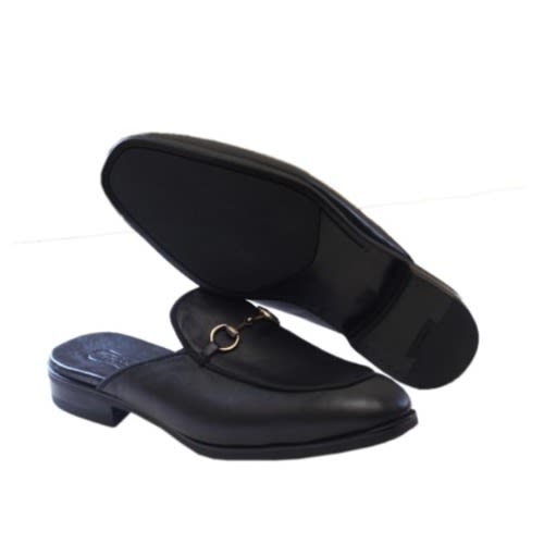 Men's Leather Half Shoe- Black