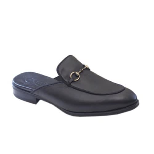 Men's Leather Half Shoe- Black