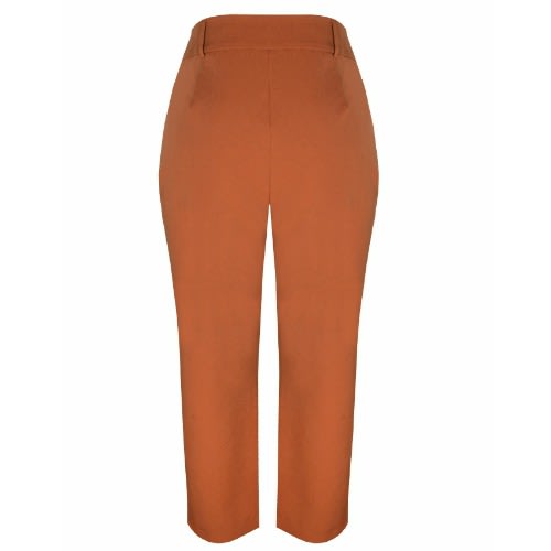 Gold Button Pants - Burnt Orange